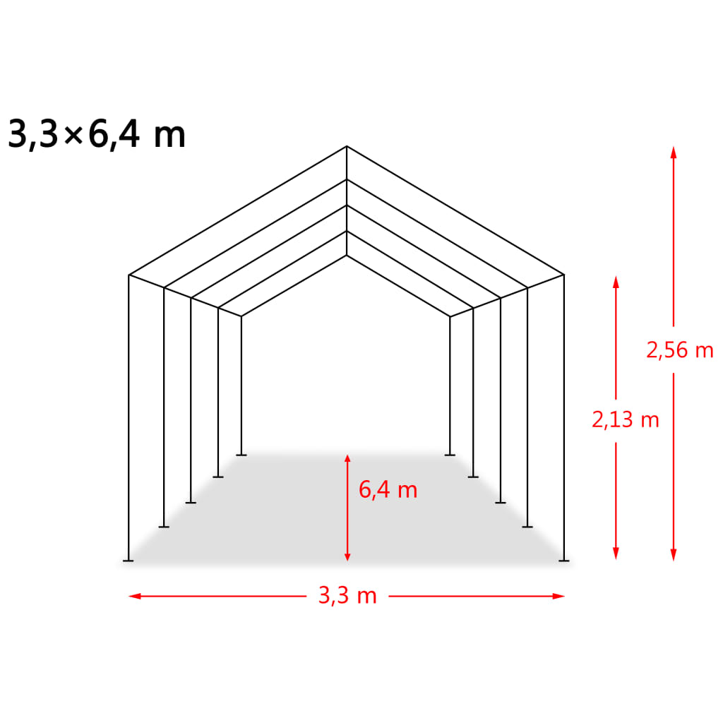 Veetent Verwijderbaar 550 G/M² 3,3X6,4 M Pvc Donkergroen 3.3 x 6.4 m