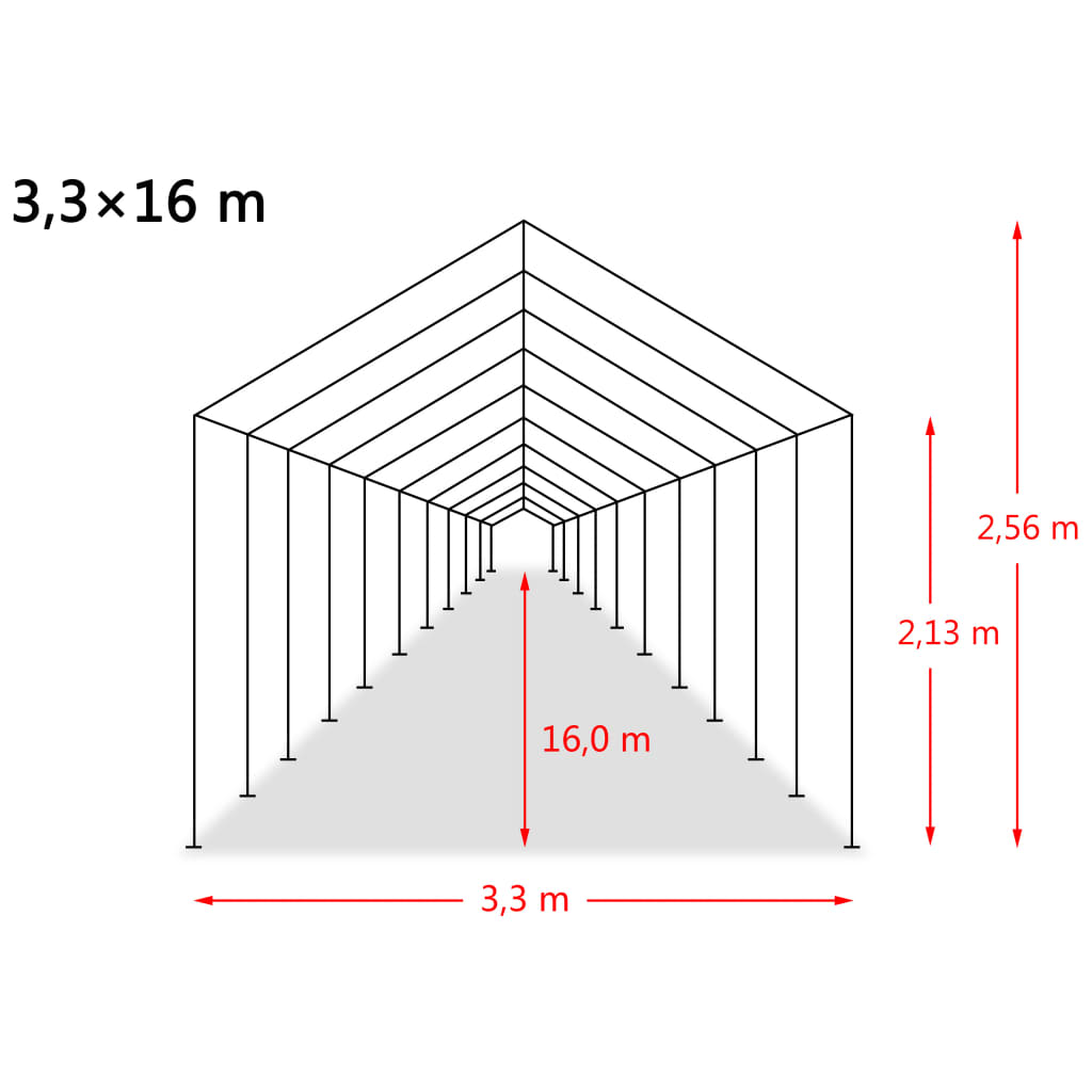 Veetent Verwijderbaar 550 G/M² 3,3X16 M Pvc Donkergroen 3.3 x 16 m