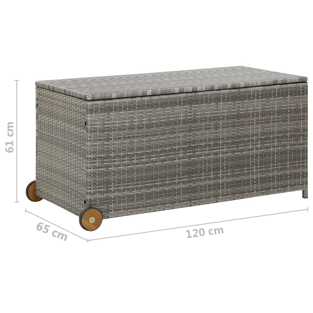 Tuinbox 120X65X61 Cm Poly Rattan Lichtgrijs