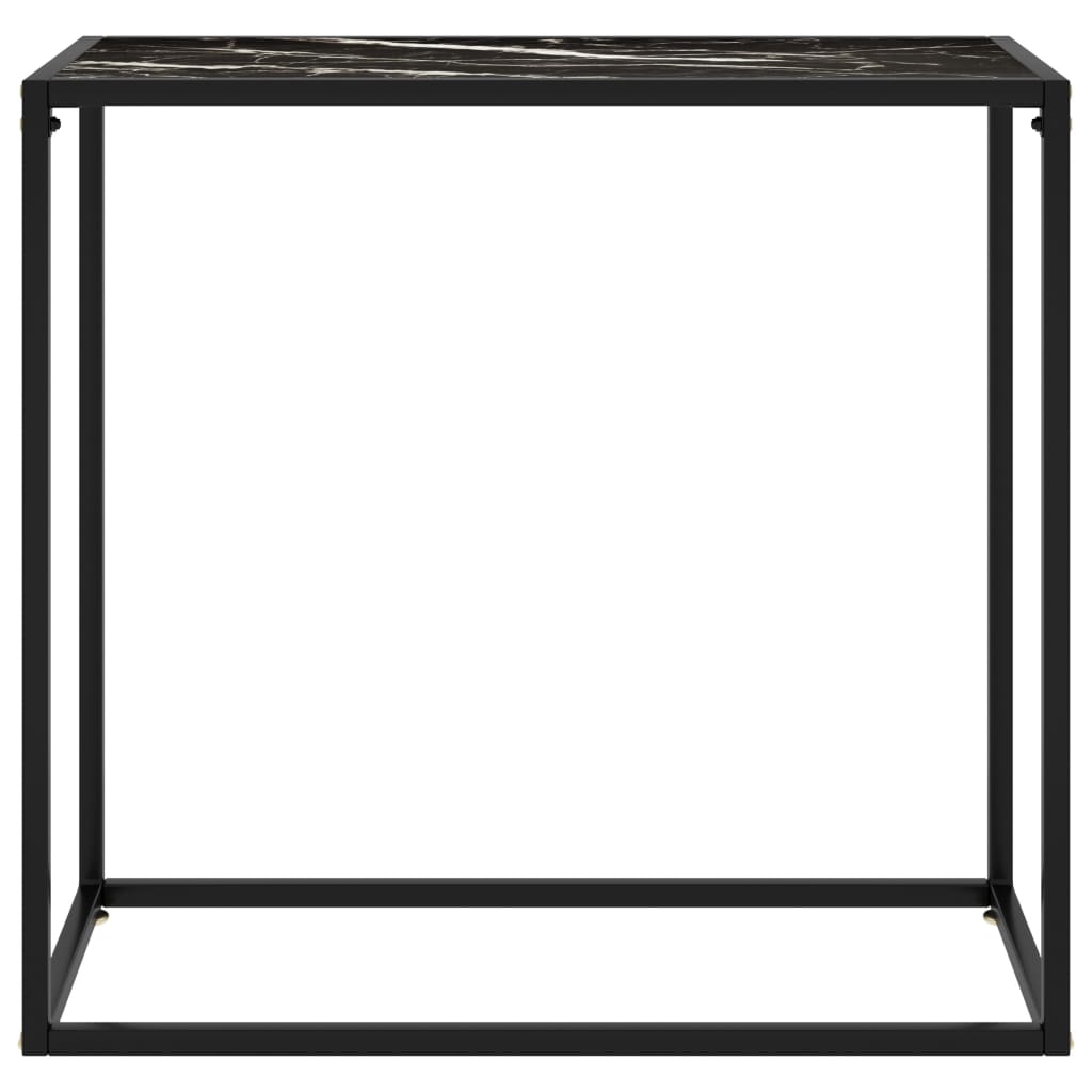 Wandtafel 80x35x75 cm gehard glas zwart