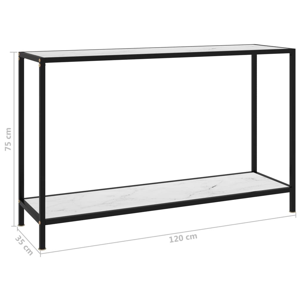 Wandtafel 120x35x75 cm gehard glas wit