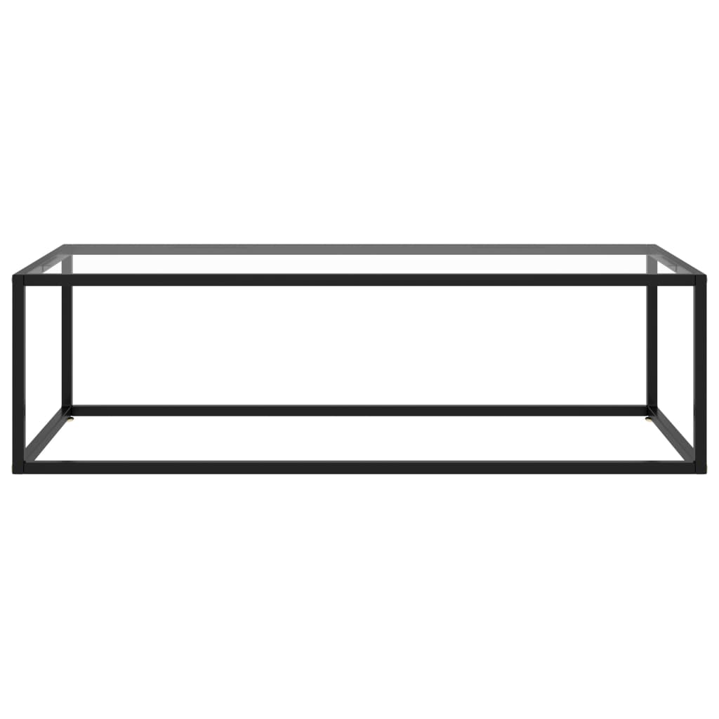 Salontafel Met Gehard Glas 120X50X35 Cm Zwart Doorzichtig