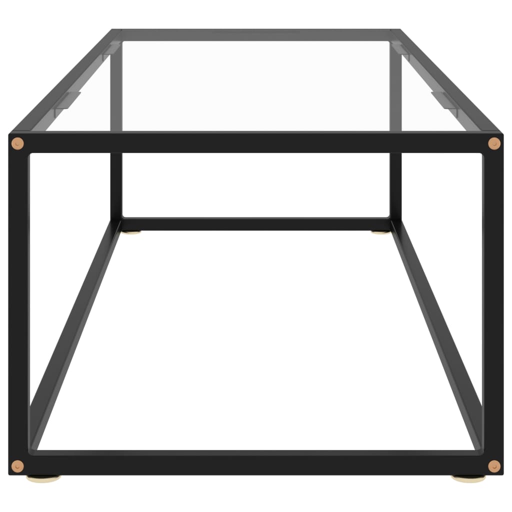 Salontafel Met Gehard Glas 120X50X35 Cm Zwart Doorzichtig