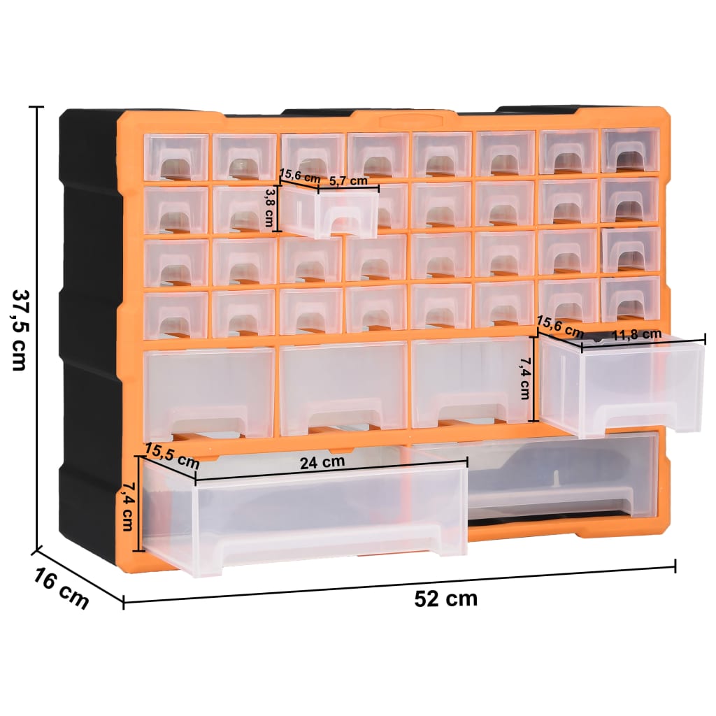 Organiser met 38 lades 52x16x37,5 cm