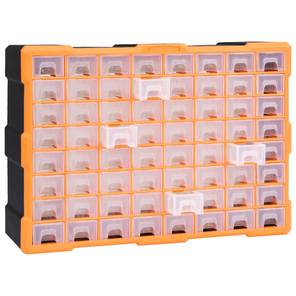 Organiser Met 52X6X37,5 Cm 64 lades Oranje en zwart