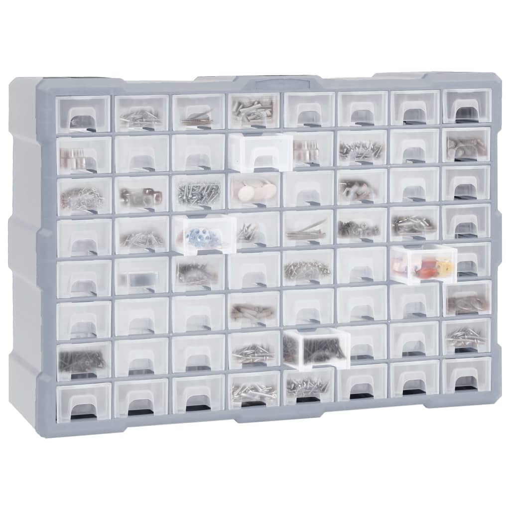 Organiser Met 52X6X37,5 Cm 64 lades Grijs