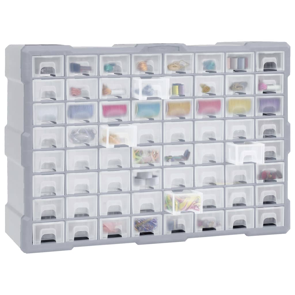 Organiser Met 52X6X37,5 Cm 64 lades Grijs