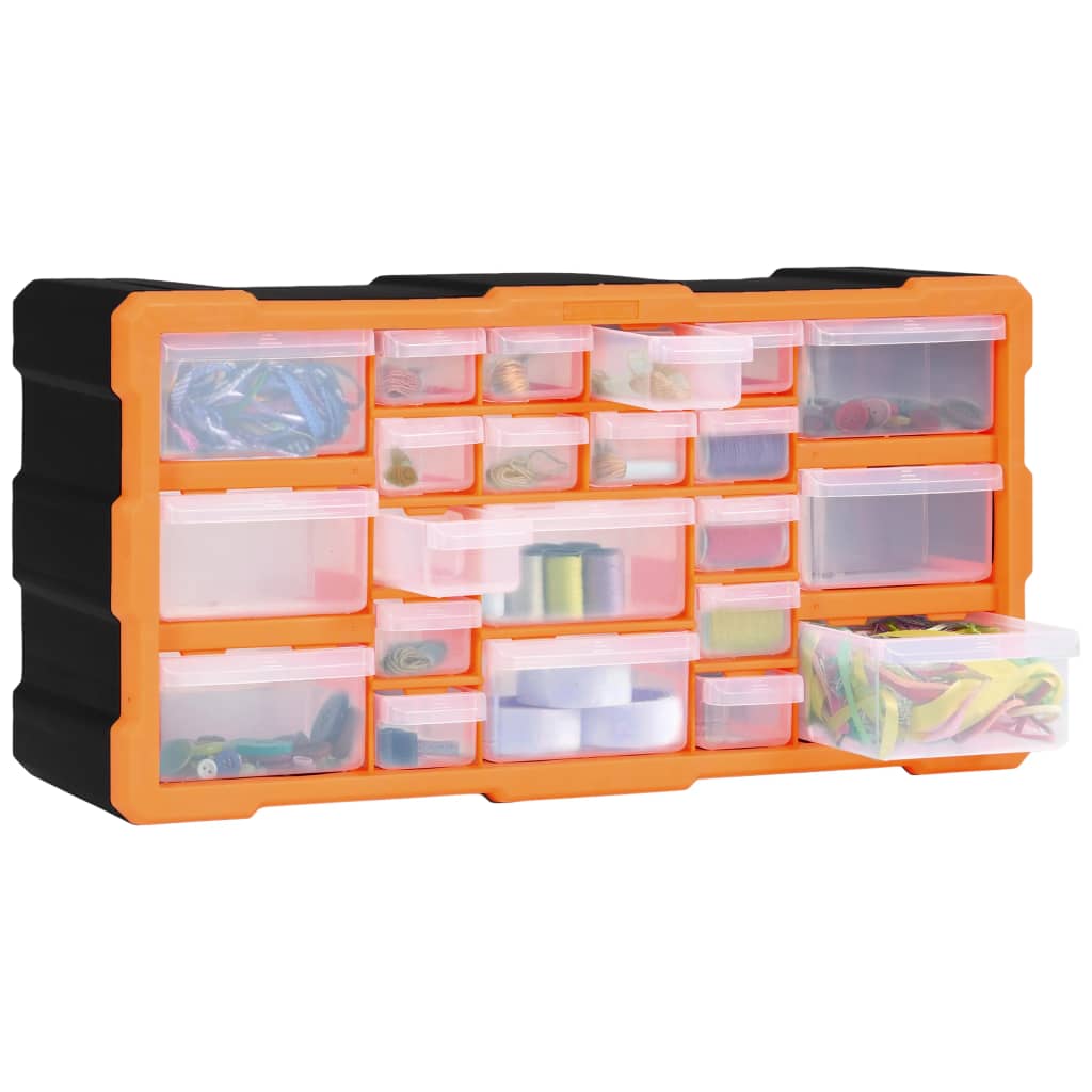 Organiser Met 49X6X25,5 Cm 22 lades Oranje en zwart