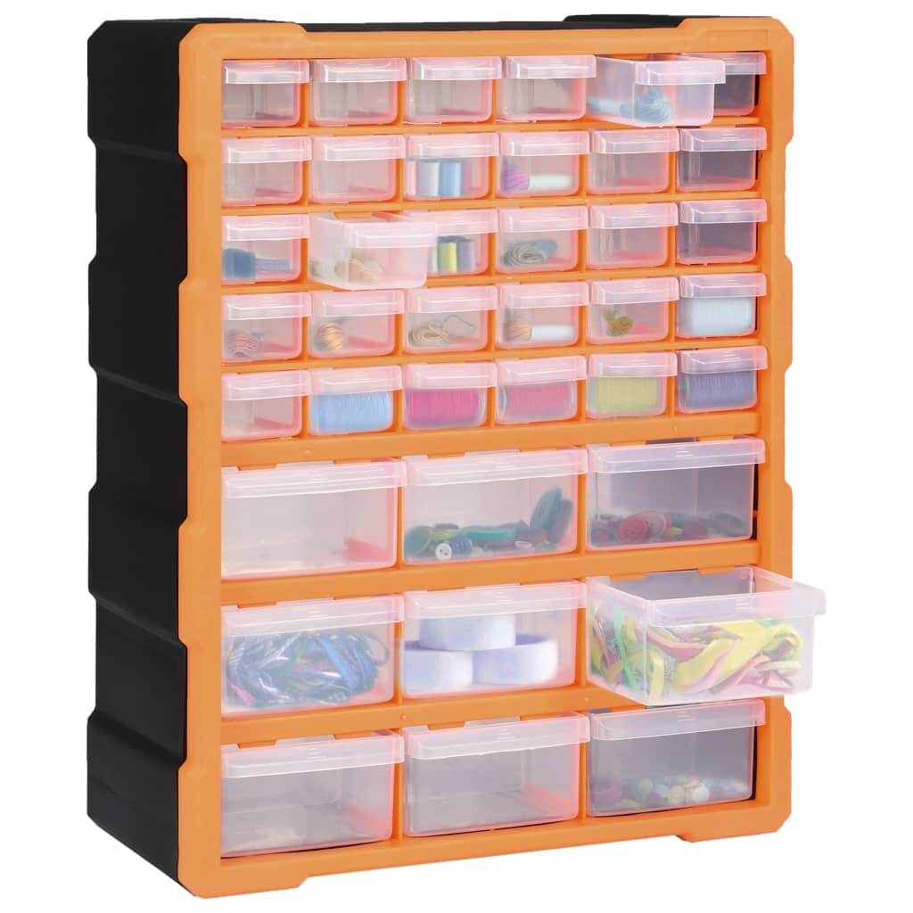 Organiser Met 38X6X47 Cm 39 lades Oranje en zwart