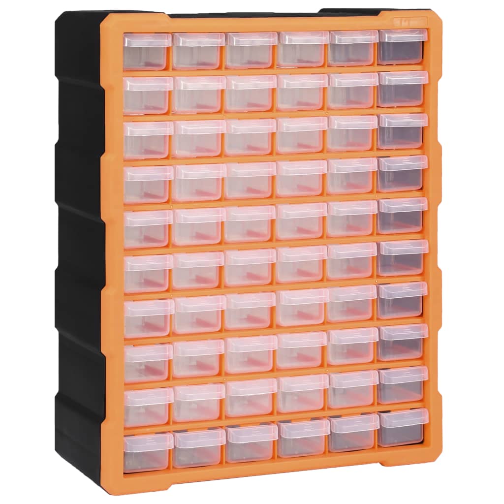 Organiser Met 38X6X47,5 Cm 60 lades Oranje en zwart