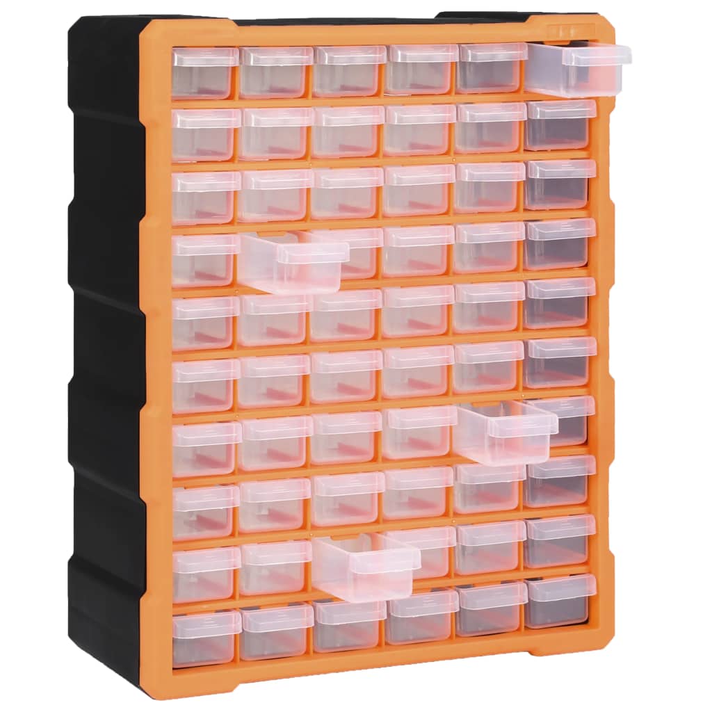 Organiser Met 38X6X47,5 Cm 60 lades Oranje en zwart