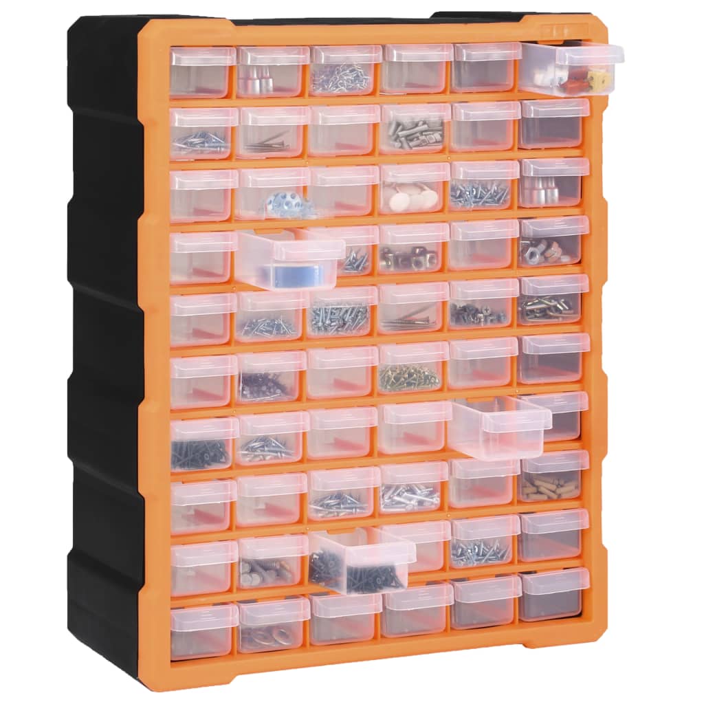 Organiser Met 38X6X47,5 Cm 60 lades Oranje en zwart