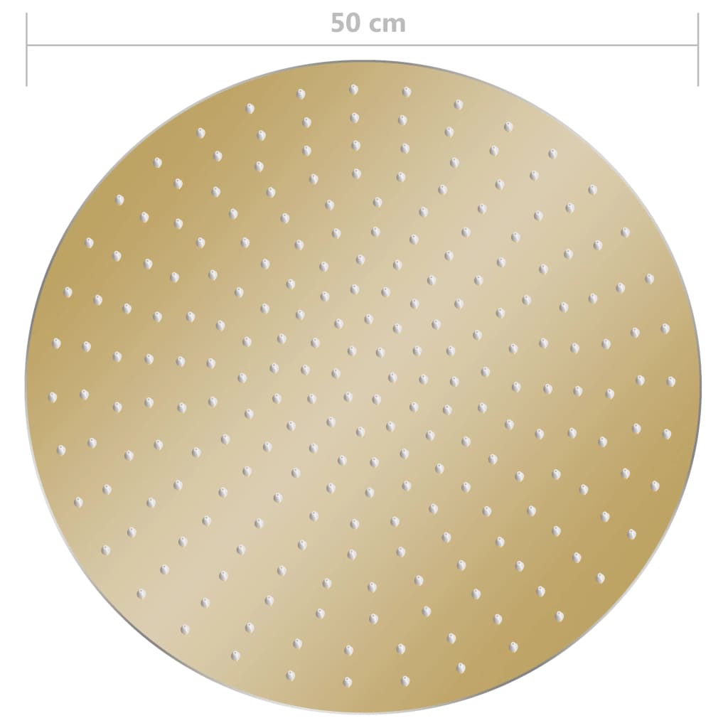 Regendouchekop rond 50 cm roestvrij staal goudkleurig