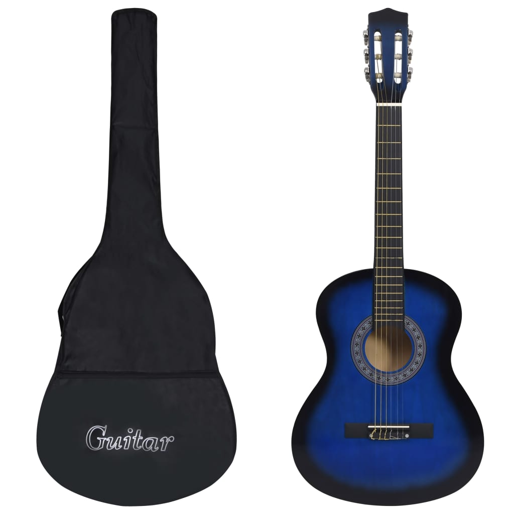 Gitaar klassiek beginner met tas 3/4 36&quot; blauw