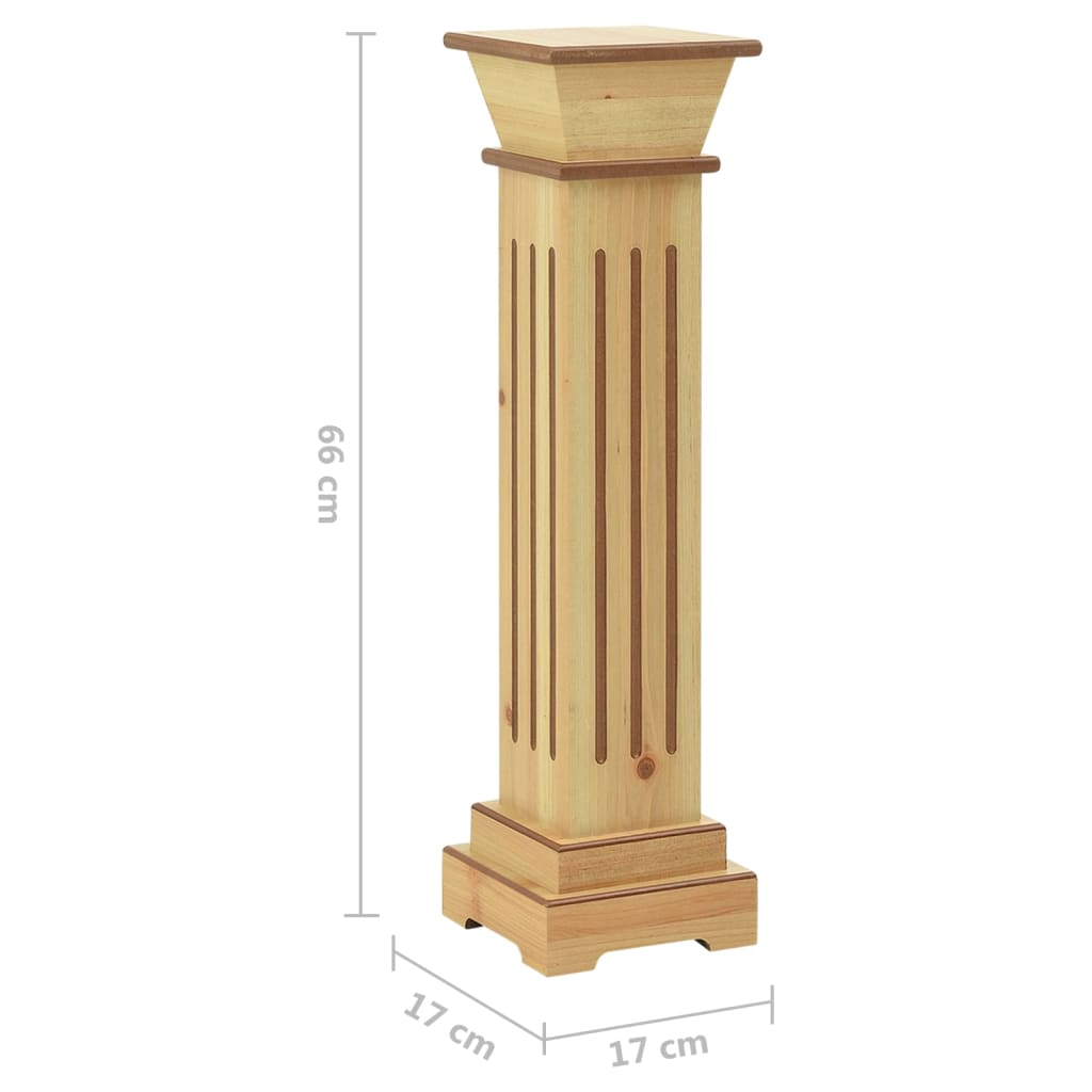 Plantenstandaard Klassieke Zuil Vierkant 17X17X66 Cm Mdf Hout Bruin