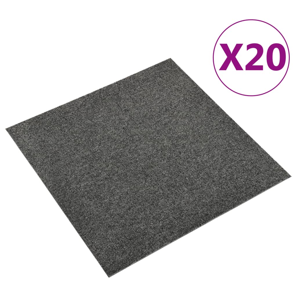 Tapijttegels 20 st 5 m² 50x50 cm antraciet
