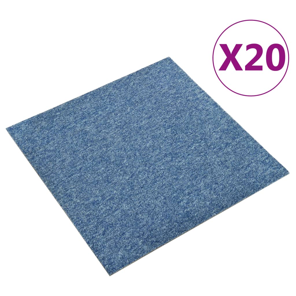 Tapijttegels 20 st 5 m² 50x50 cm blauw