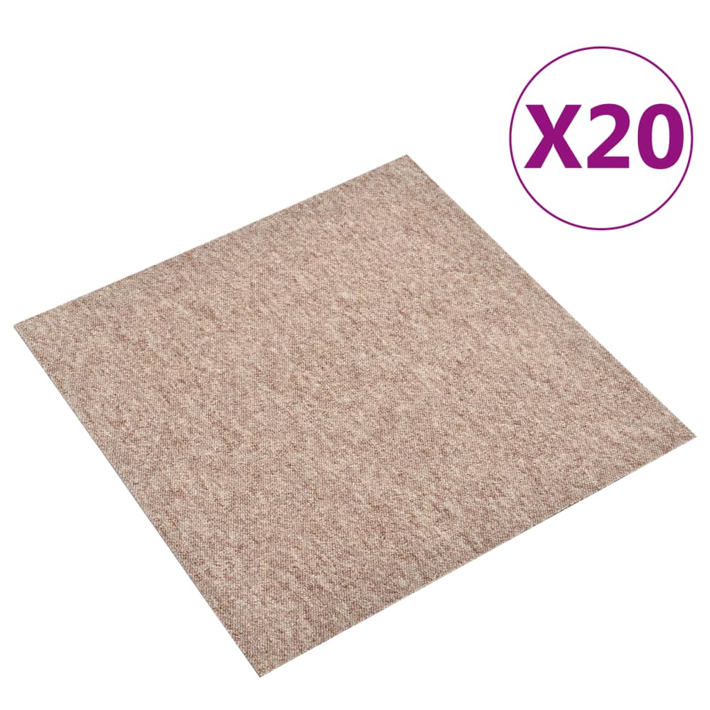 Tapijttegels 20 st 5 m² 50x50 cm beige