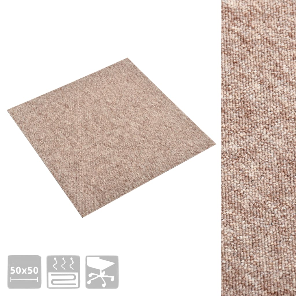 Tapijttegels 20 st 5 m² 50x50 cm beige