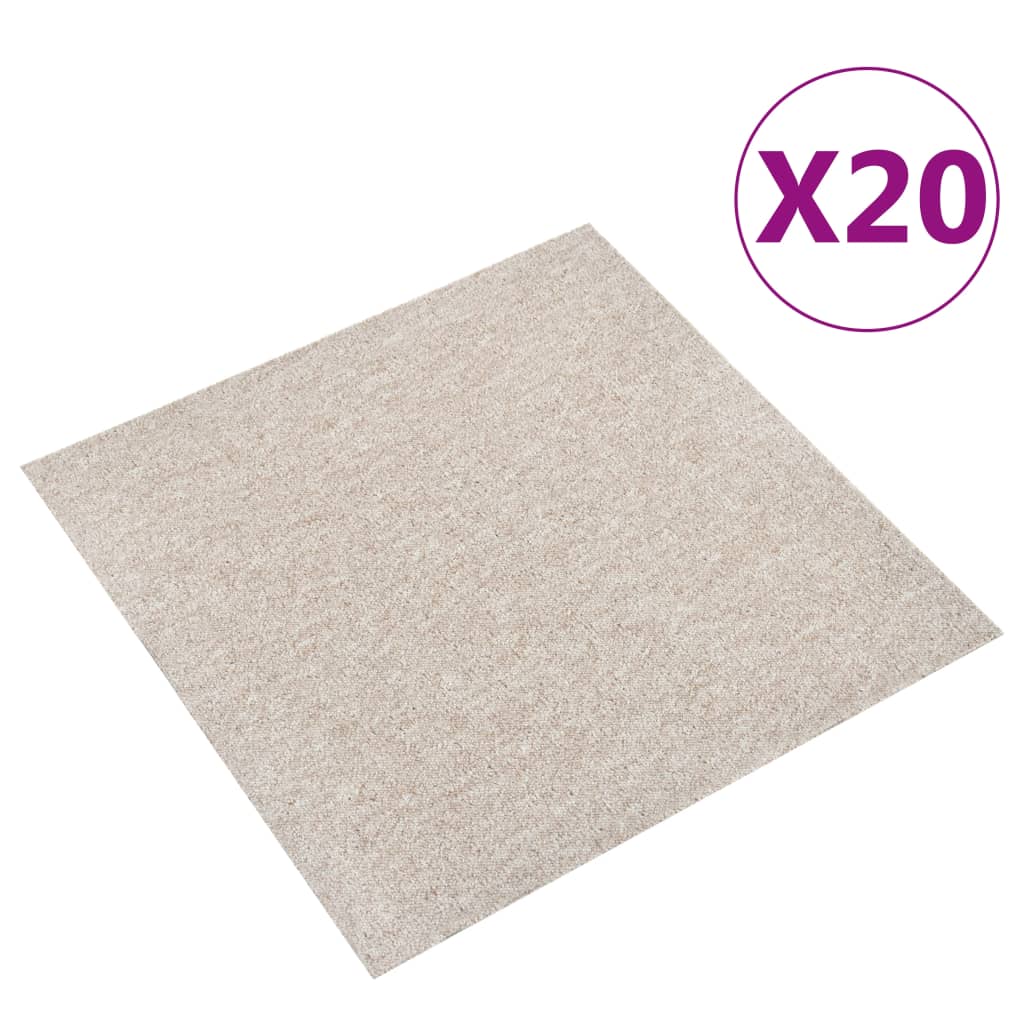 Tapijttegels 20 st 5 m² 50x50 cm lichtbeige