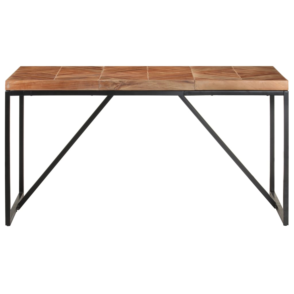 Eettafel 140X70X76 Cm Massief Acaciahout En Mangohout 140 x 70 x 76 cm Zwart