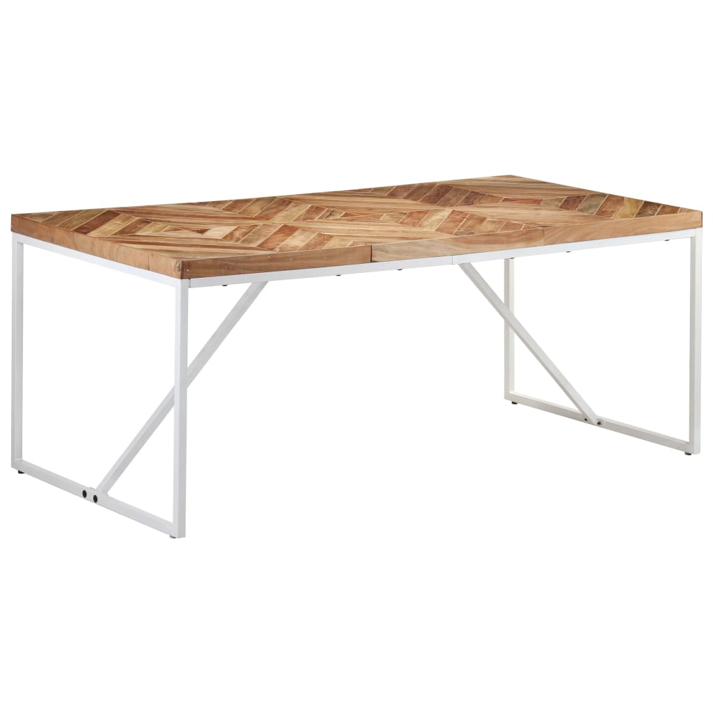 Eettafel 180X90X76 Cm Massief Acaciahout En Mangohout 180 x 90 x 76 cm Wit