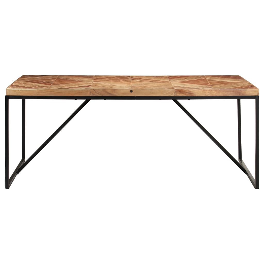 Eettafel 180X90X76 Cm Massief Acaciahout En Mangohout 180 x 90 x 76 cm Zwart