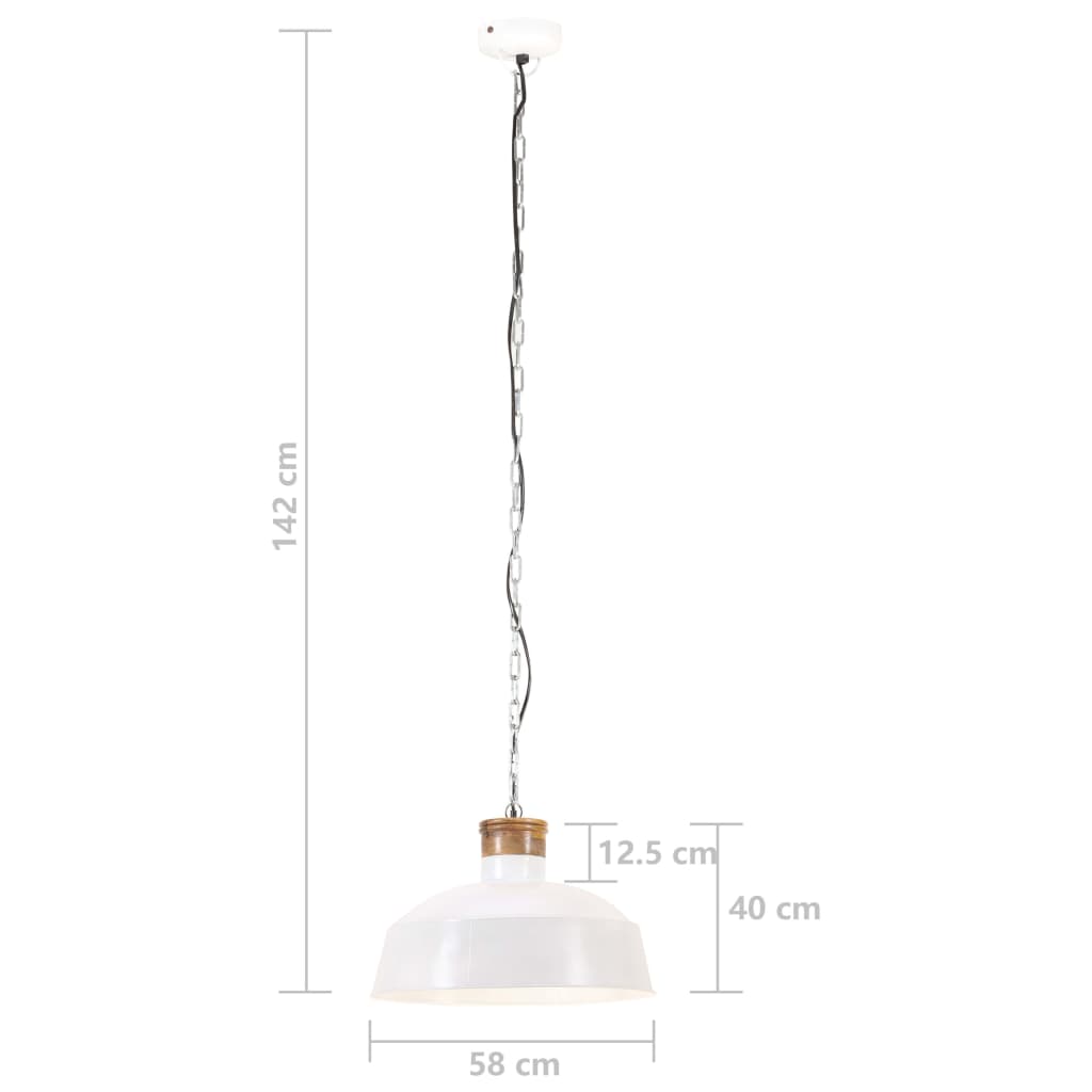 Hanglamp Industrieel E27 58 Cm Wit 1 Φ 58 cm