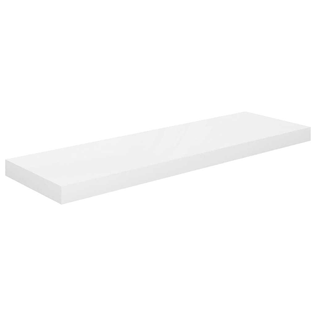 Wandschappen Zwevend 2 St 80X23,5X3,8 Cm Mdf Hoogglans Wit 80 x 23.5 x 3.8 cm