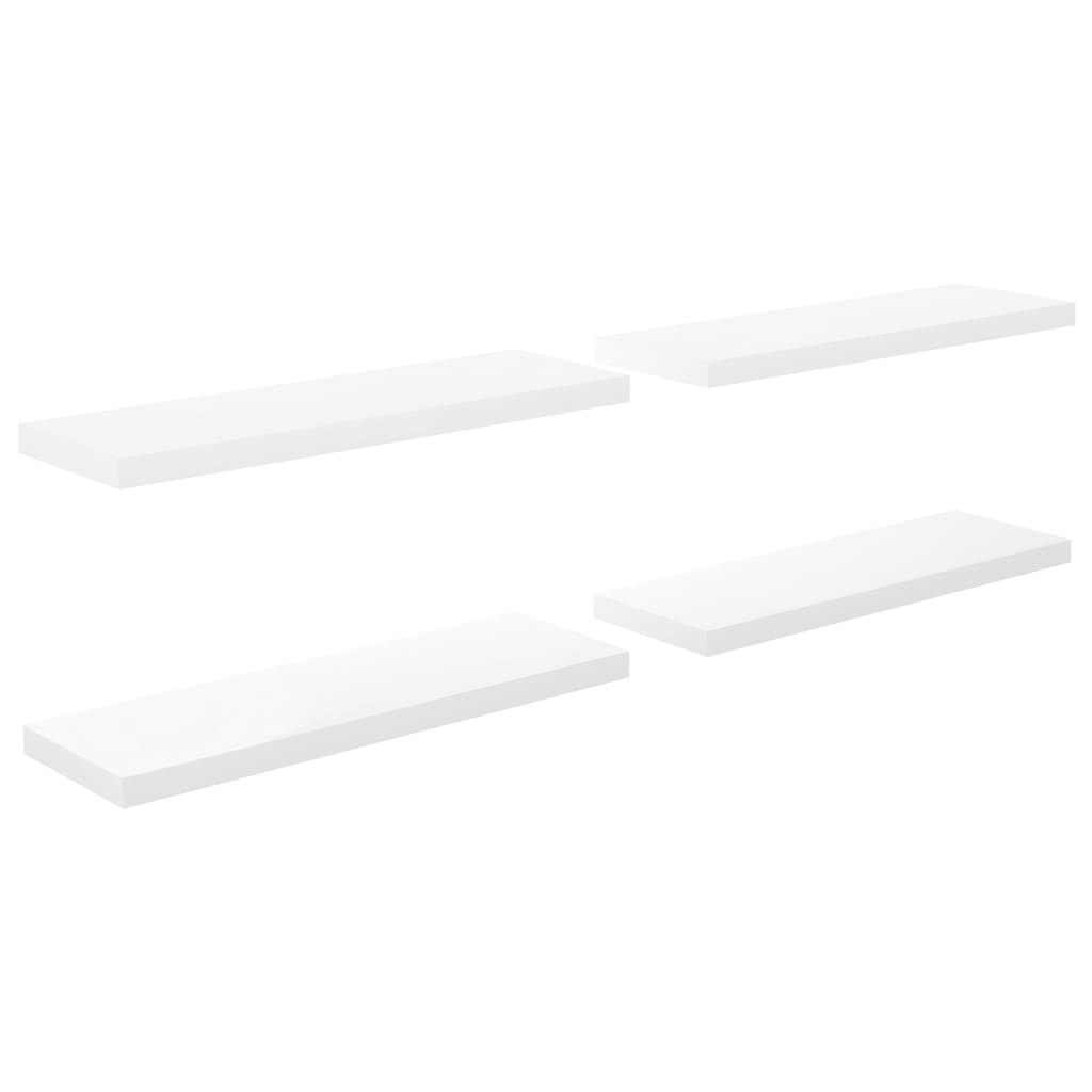 Wandschappen Zwevend 4 St 80X23,5X3,8 Cm Mdf Hoogglans Wit 80 x 23.5 x 3.8 cm