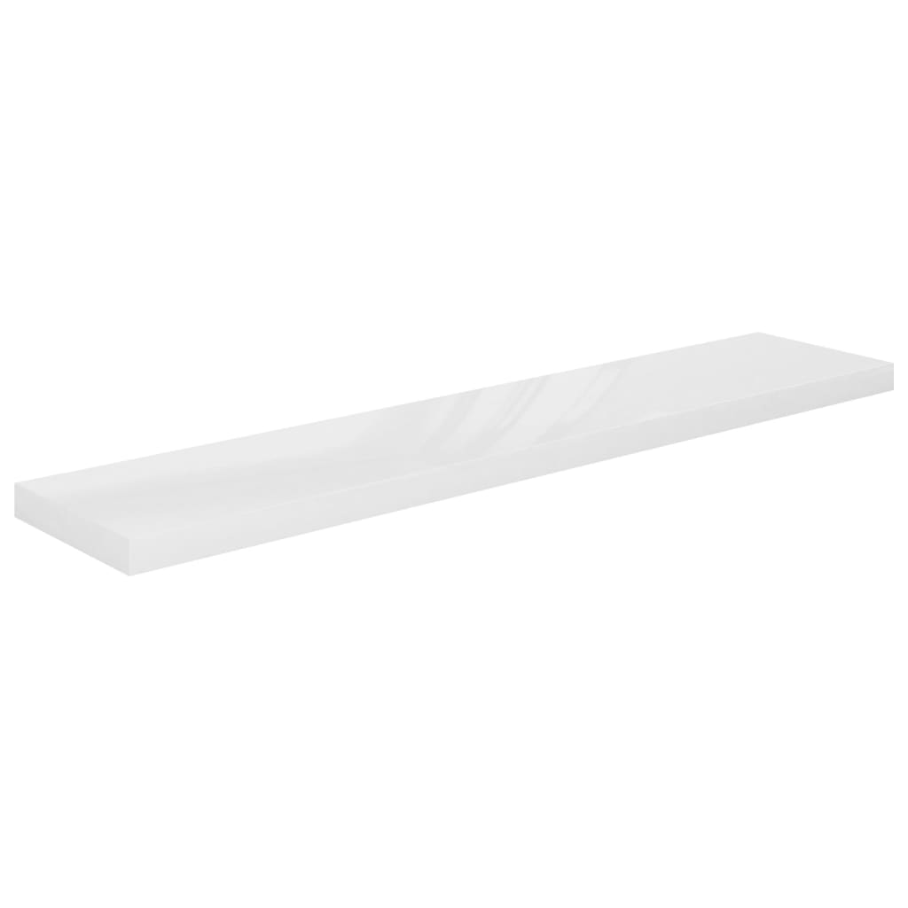 Wandschappen Zwevend 2 St 120X23,5X3,8 Cm Mdf Hoogglans Wit 120 x 23.5 x 3.8 cm