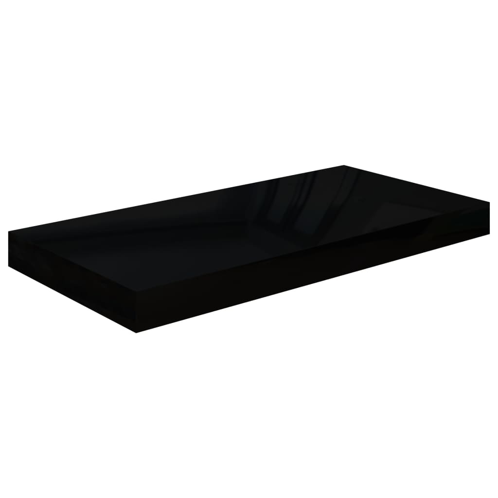 Wandschappen Zwevend 4 St 50X23X3,8 Cm Mdf Hoogglans Zwart 50 x 23 x 3.8 cm