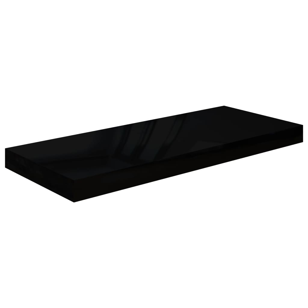 Wandschappen Zwevend 4 St 60X23,5X3,8 Cm Mdf Hoogglans Zwart 60 x 23.5 x 3.8 cm