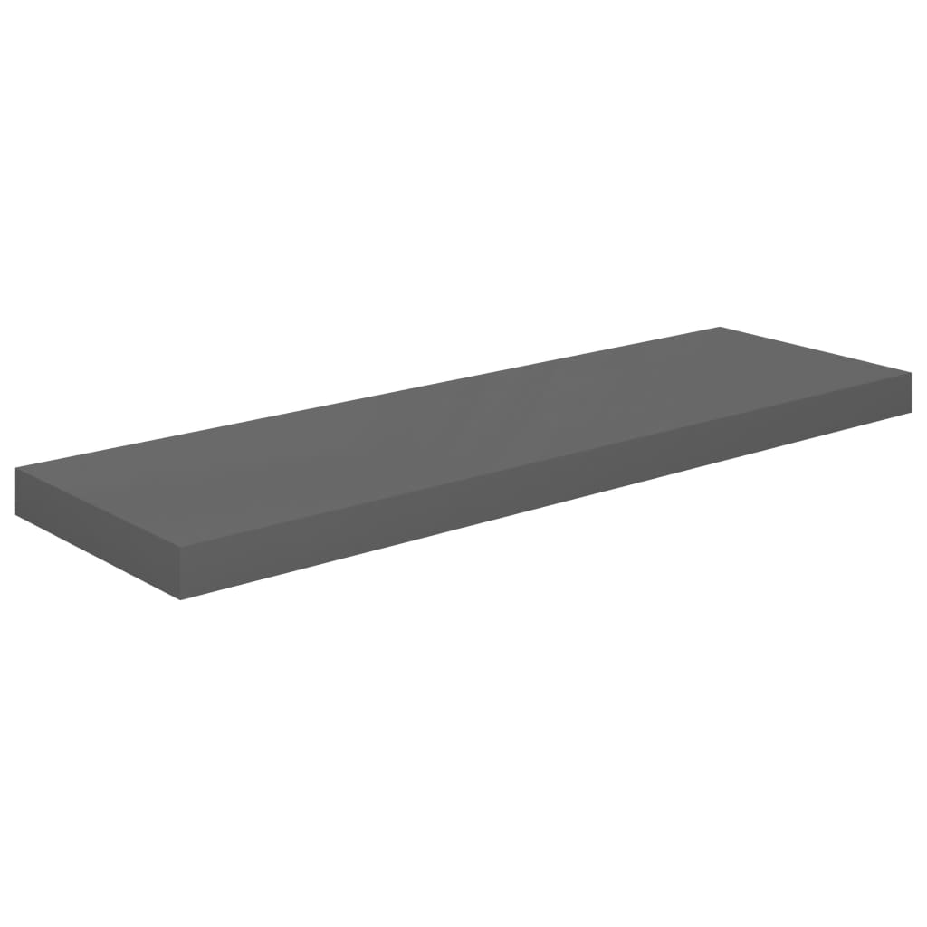 Wandschappen Zwevend 4 St 80X23,5X3,8 Cm Mdf Hoogglans Grijs 80 x 23.5 x 3.8 cm