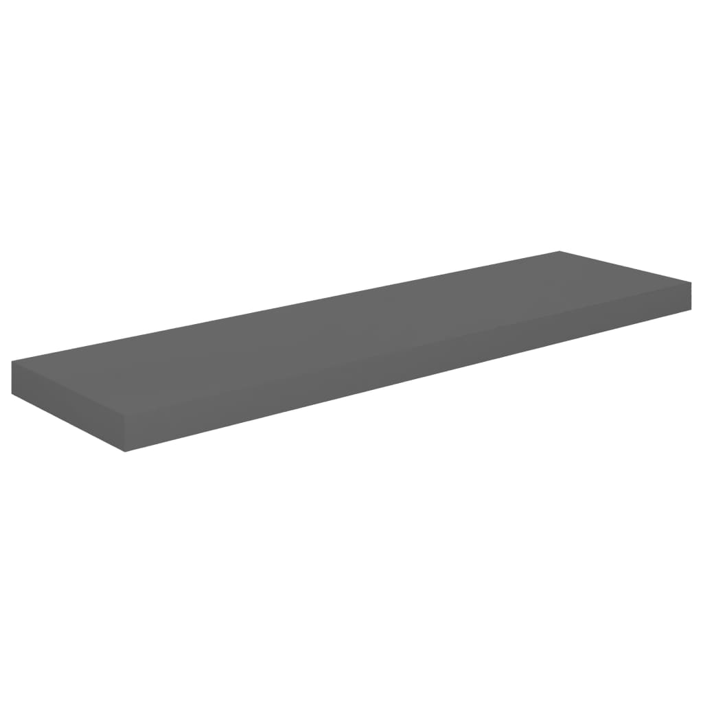 Wandschappen Zwevend 2 St 90X23,5X3,8 Cm Mdf Hoogglans Grijs 90 x 23.5 x 3.8 cm