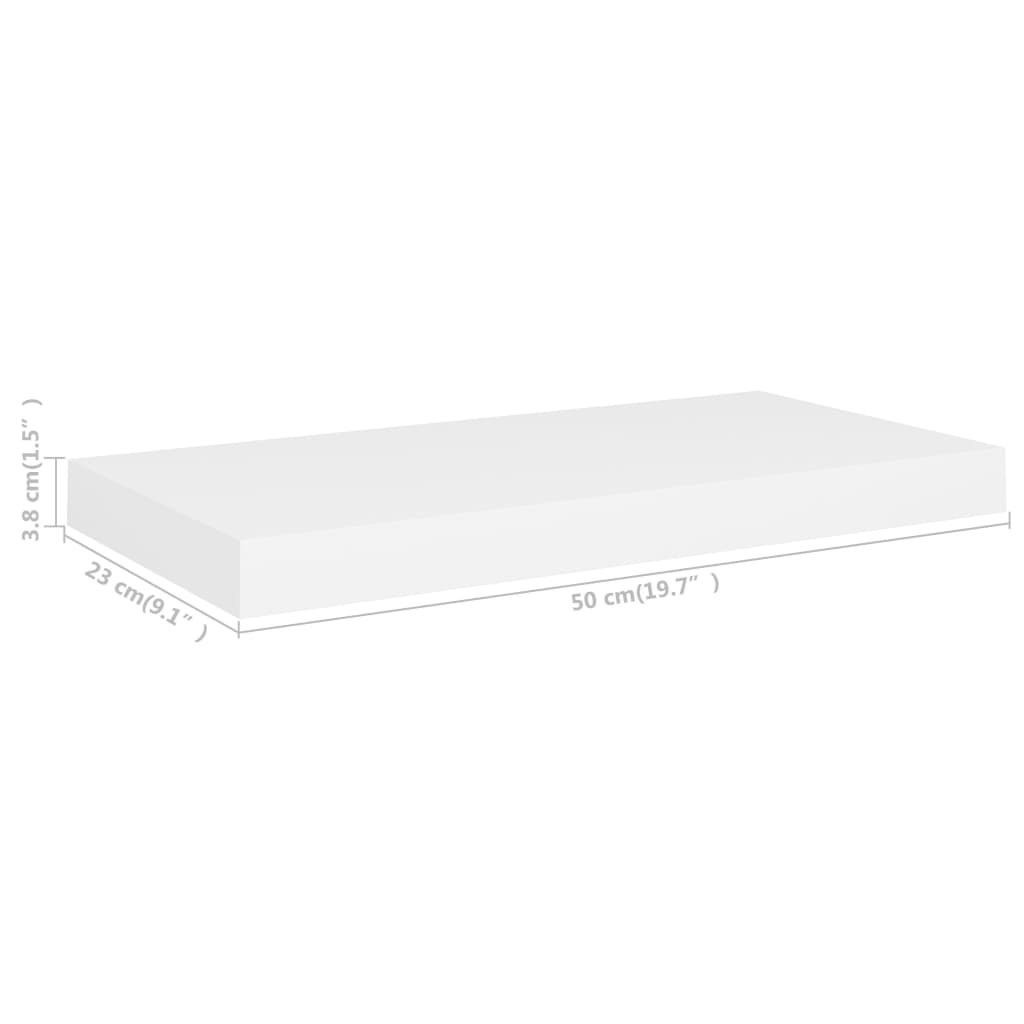 Wandschappen Zwevend 4 St 50X23X3,8 Cm Mdf Wit 50 x 23 x 3.8 cm