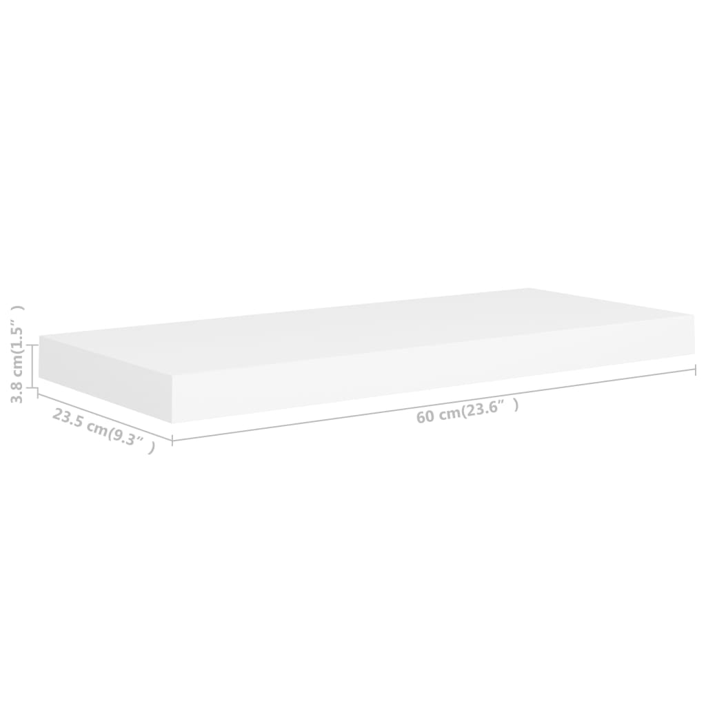 Wandschappen Zwevend 4 St 60X23,5X3,8 Cm Mdf Wit 60 x 23.5 x 3.8 cm