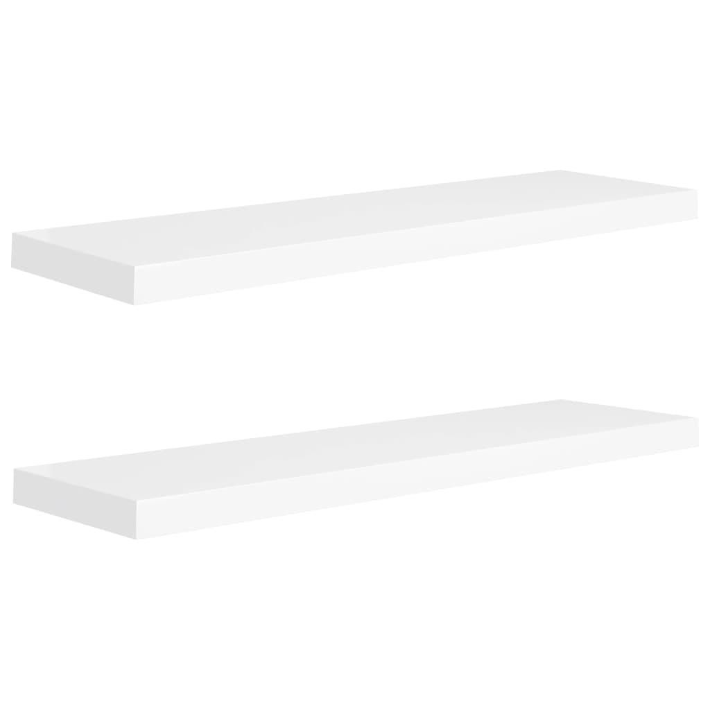 Wandschappen Zwevend 2 St 90X23,5X3,8 Cm Mdf Wit 90 x 23.5 x 3.8 cm