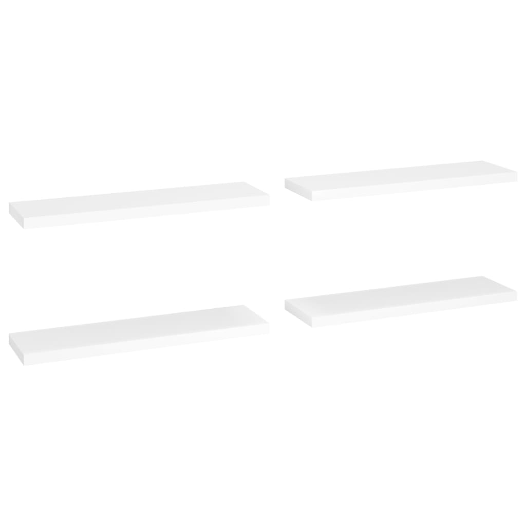 Wandschappen Zwevend 4 St 90X23,5X3,8 Cm Mdf Wit 90 x 23.5 x 3.8 cm