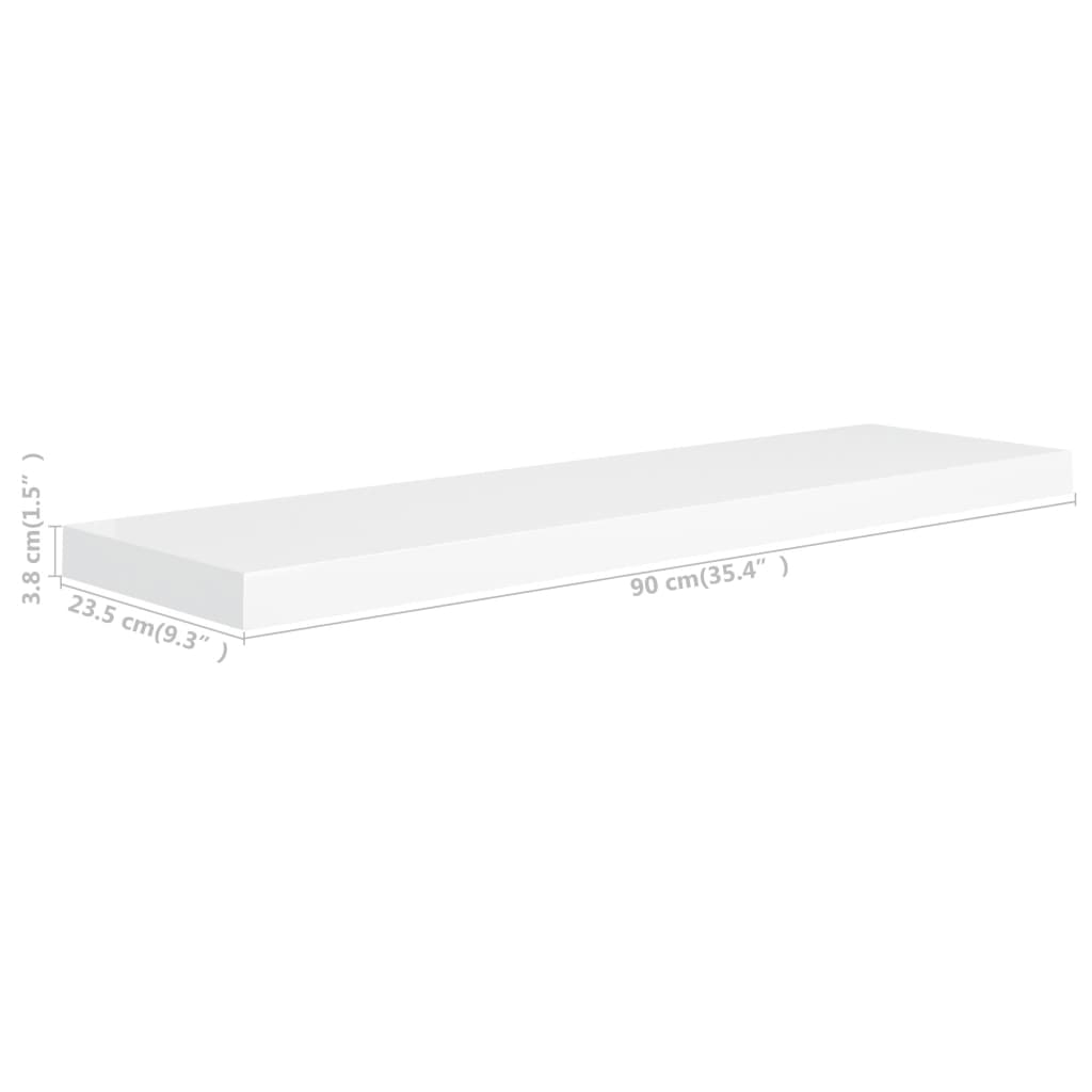 Wandschappen Zwevend 4 St 90X23,5X3,8 Cm Mdf Wit 90 x 23.5 x 3.8 cm