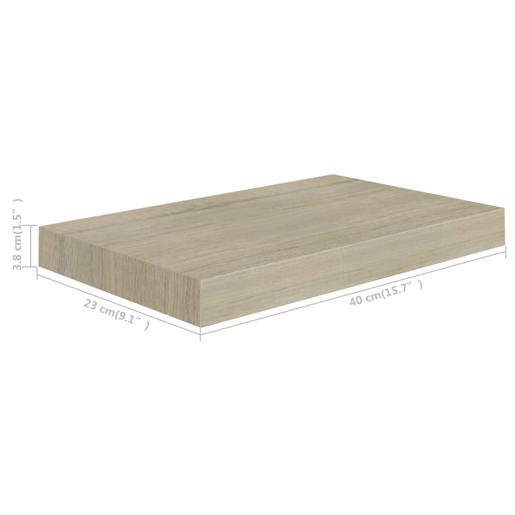 Wandschappen Zwevend 4 St 40X23X3,8 Cm Mdf Eikenkleurig 40 x 23 x 3.8 cm