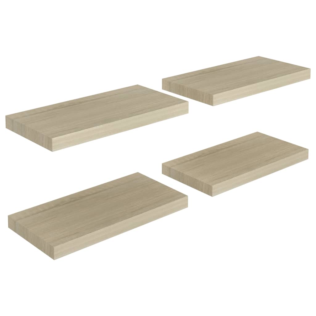 Wandschappen Zwevend 4 St 50X23X3,8 Cm Mdf Eikenkleurig 50 x 23 x 3.8 cm