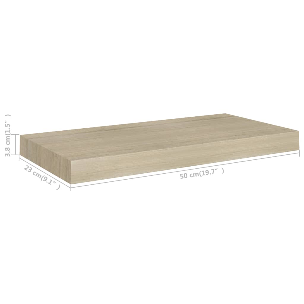 Wandschappen Zwevend 4 St 50X23X3,8 Cm Mdf Eikenkleurig 50 x 23 x 3.8 cm