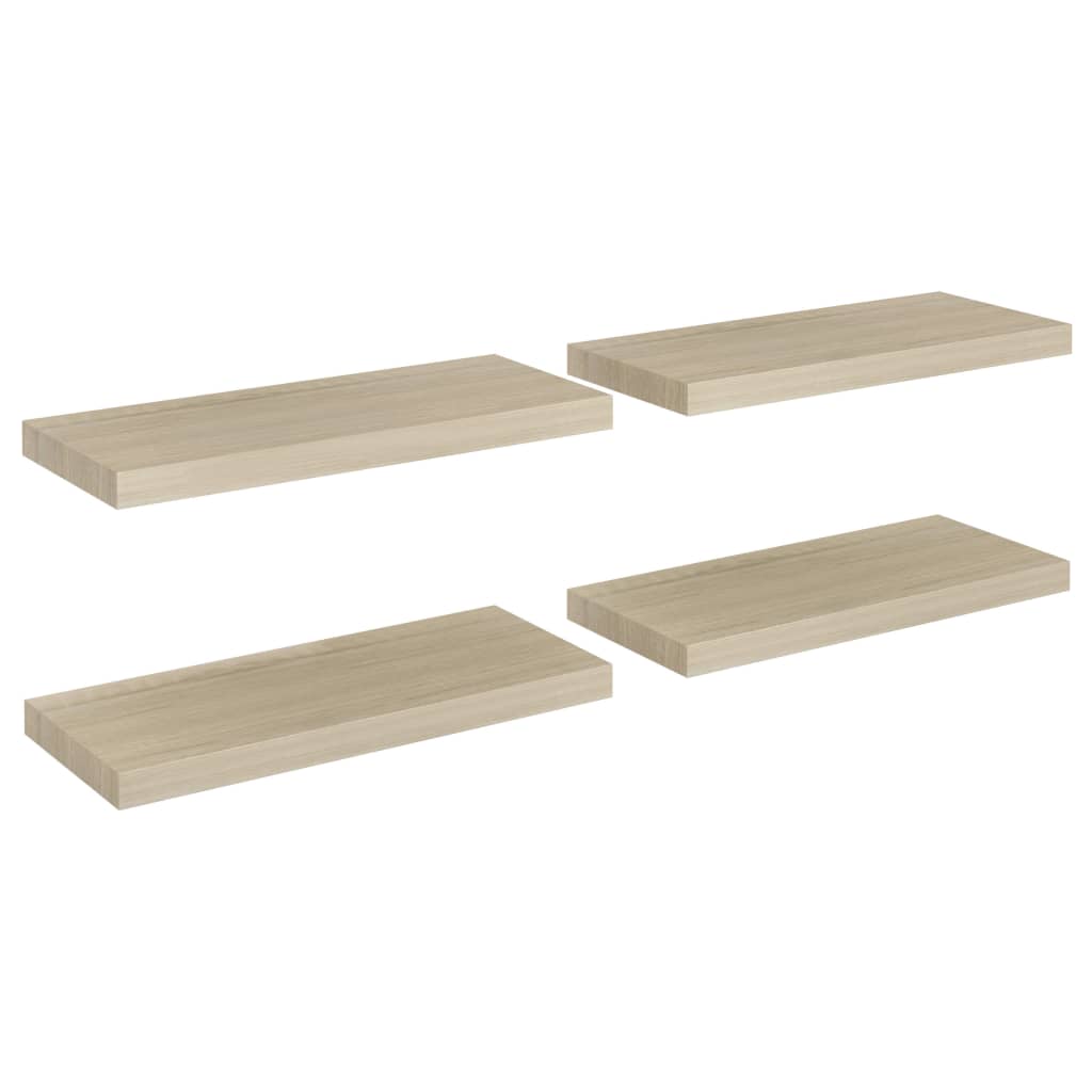 Wandschappen Zwevend 4 St 60X23,5X3,8 Cm Mdf Eikenkleurig 60 x 23.5 x 3.8 cm