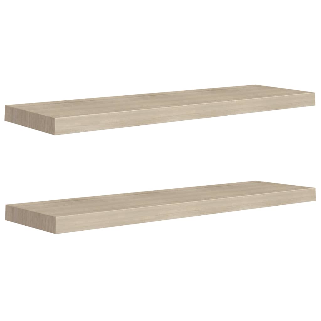 Wandschappen Zwevend 2 St 90X23,5X3,8 Cm Mdf Eikenkleurig 90 x 23.5 x 3.8 cm