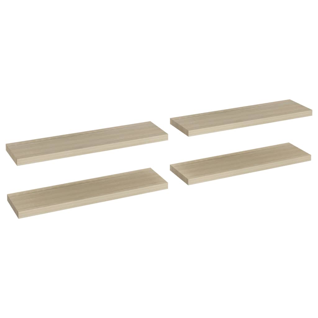 Wandschappen Zwevend 4 St 90X23,5X3,8 Cm Mdf Eikenkleurig 90 x 23.5 x 3.8 cm