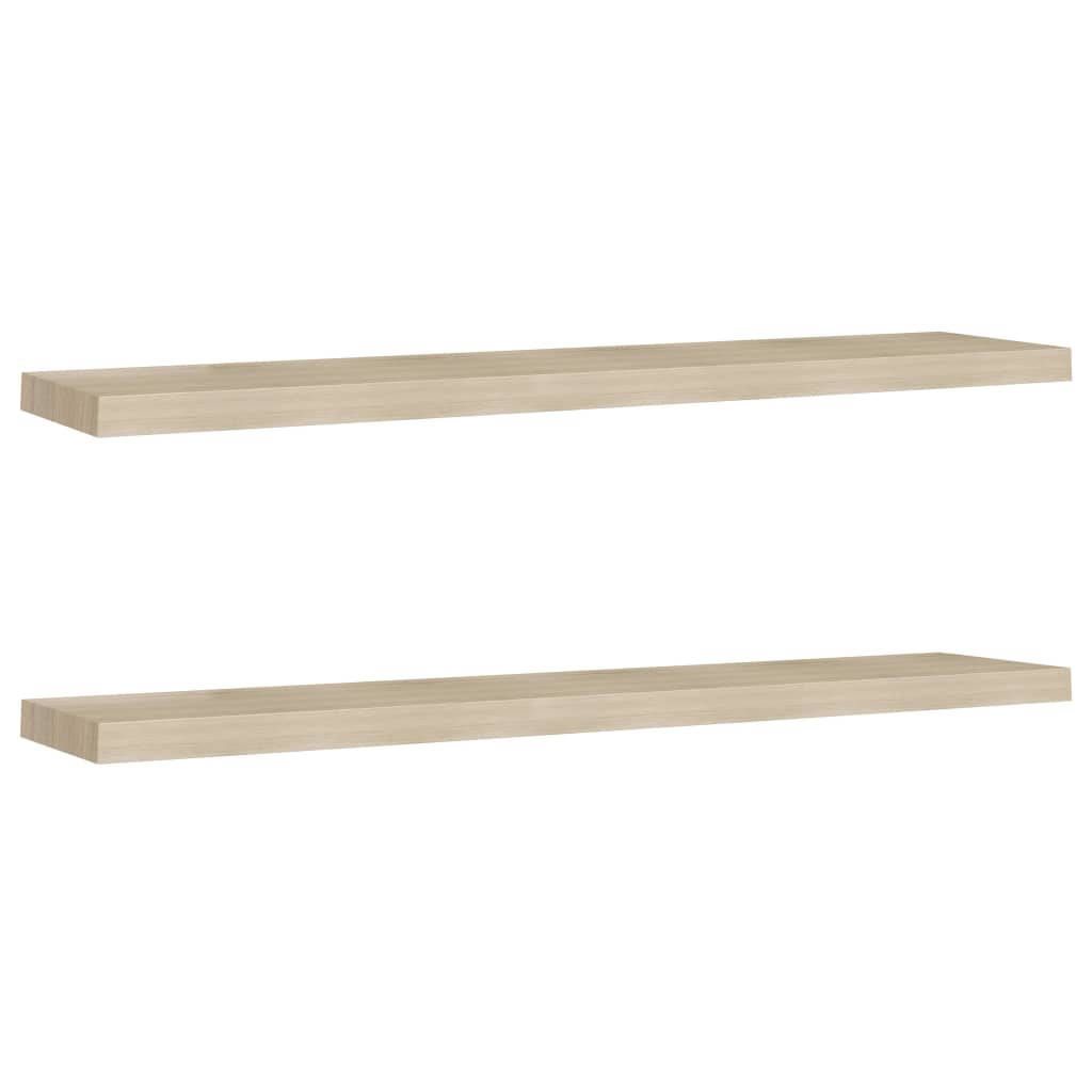 Wandschappen Zwevend 2 St 120X23,5X3,8 Cm Mdf Eikenkleurig 120 x 23.5 x 3.8 cm