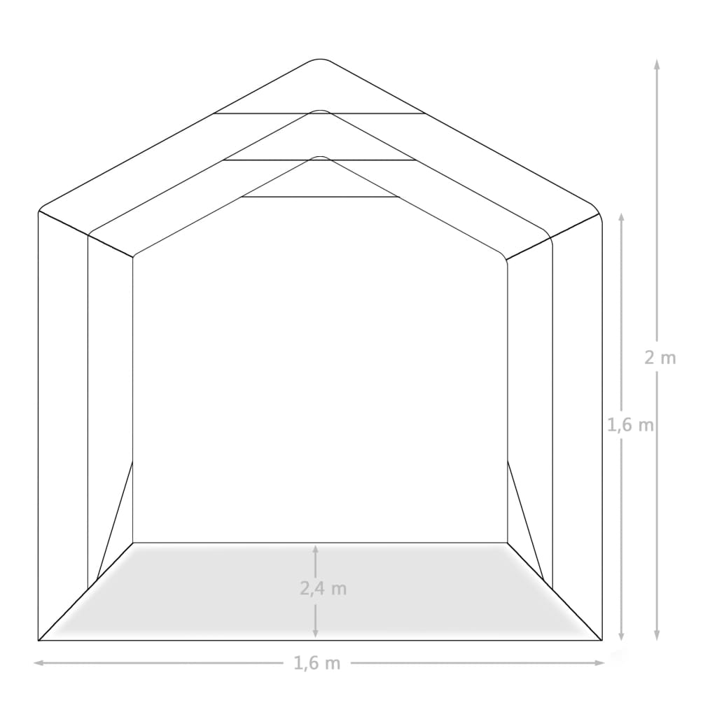 Garagetent 1,6X2,4 M Pvc Groen 1.6 x 2.4 m