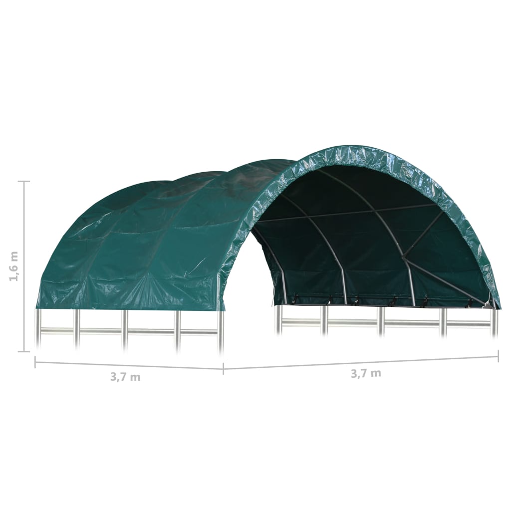 Veetent 3,7X3,7 M Pvc Groen Grijs