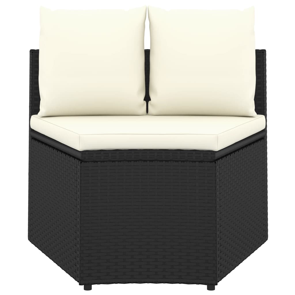 2-Delige Loungeset Met Kussens Poly Rattan Zwart